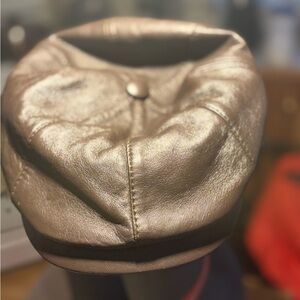 Brown  Leather Italian Newsboy Cap